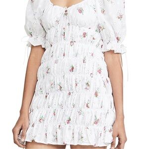 For Love And Lemons Tarte White Floral Mini Dress